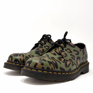 Dr Martens 1461 Leopard Camo Oxford Shoes Green Distorted Print M7 W8